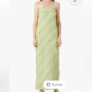 Nordstrom Textured Light Green Maxi Skirt